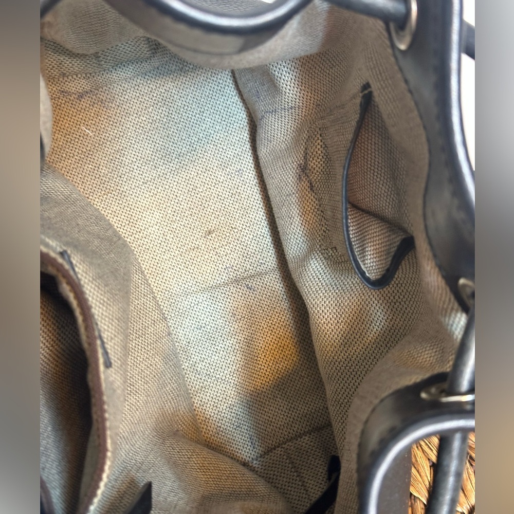 Vintage Dooney & Bourke black full grain leather bucket shoulder bag bucket bag - Picture 11 of 16